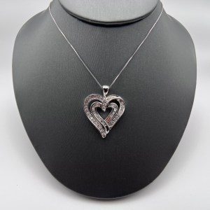 10K White Gold Diamond Pendant