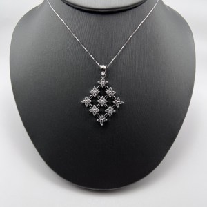 14K White Gold Diamond Pendant