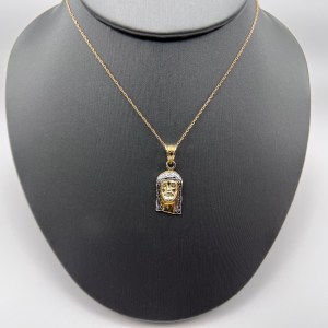 10K Two-Tone Jesus Pendant