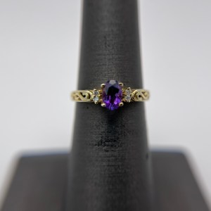 10k Yellow Gold February Birthstone Ring