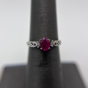 10k White Gold July Birthstone Ring