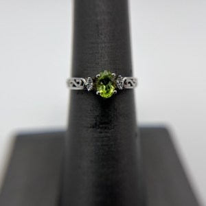 10k White Gold August Birthstone Ring