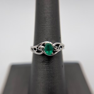 10k White Gold May Birthstone Ring