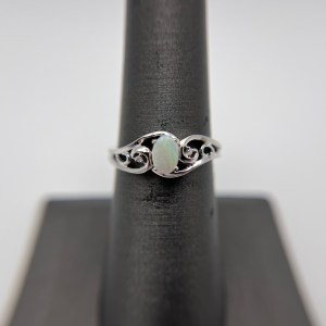 10k White Gold October Birthstone Ring