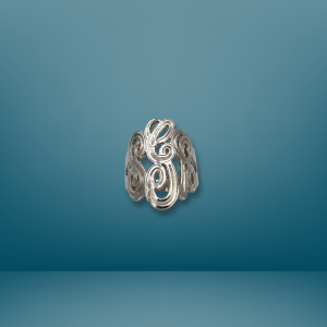 Lined Monogram 3-Initial Ring