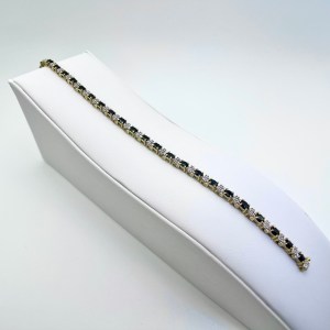 10k Yellow Gold Diamond Sapphire Bracelet