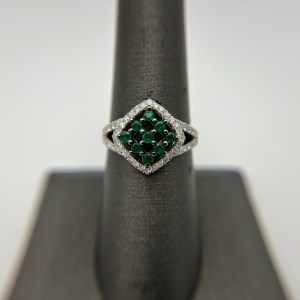 14k Emerald/Diamond Ring